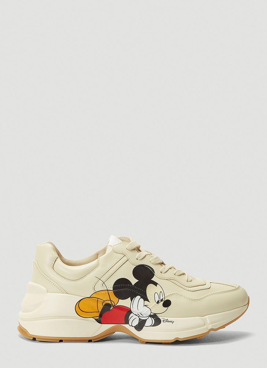 GUCCI X Disney Rhyton Mickey Mouse Leather Trainers