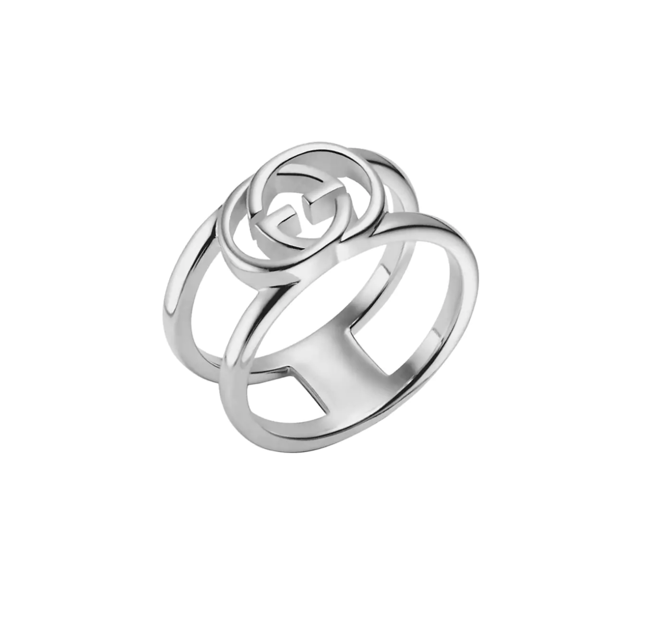 GUCCI Interlocking G Wide Open Band Ring