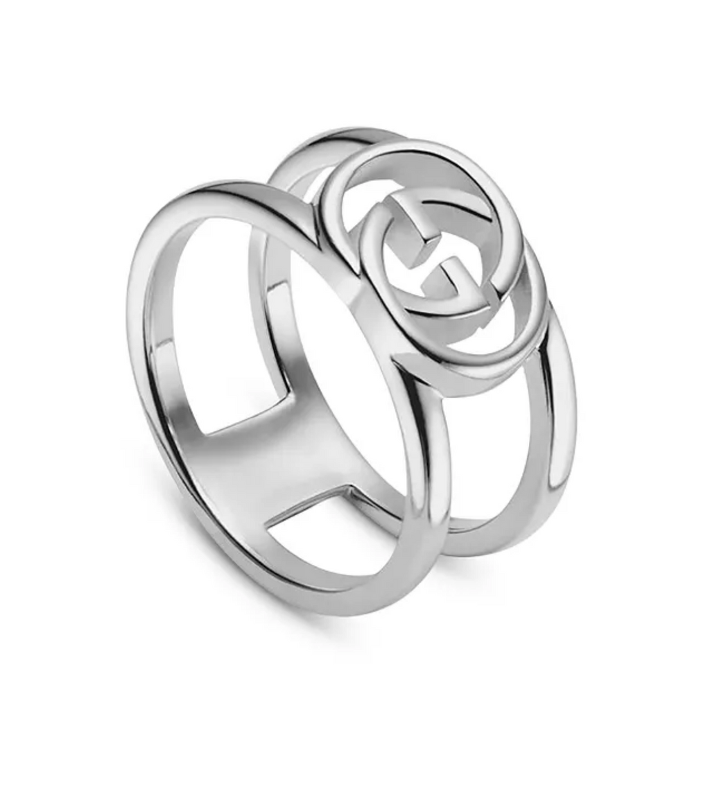 GUCCI Interlocking G Wide Open Band Ring