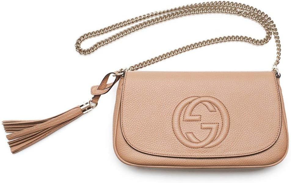 GUCCI GG SOHO CAMELIA CALFSKIN LEATHER SHOULDER BAG