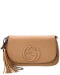 GUCCI GG SOHO CAMELIA CALFSKIN LEATHER SHOULDER BAG