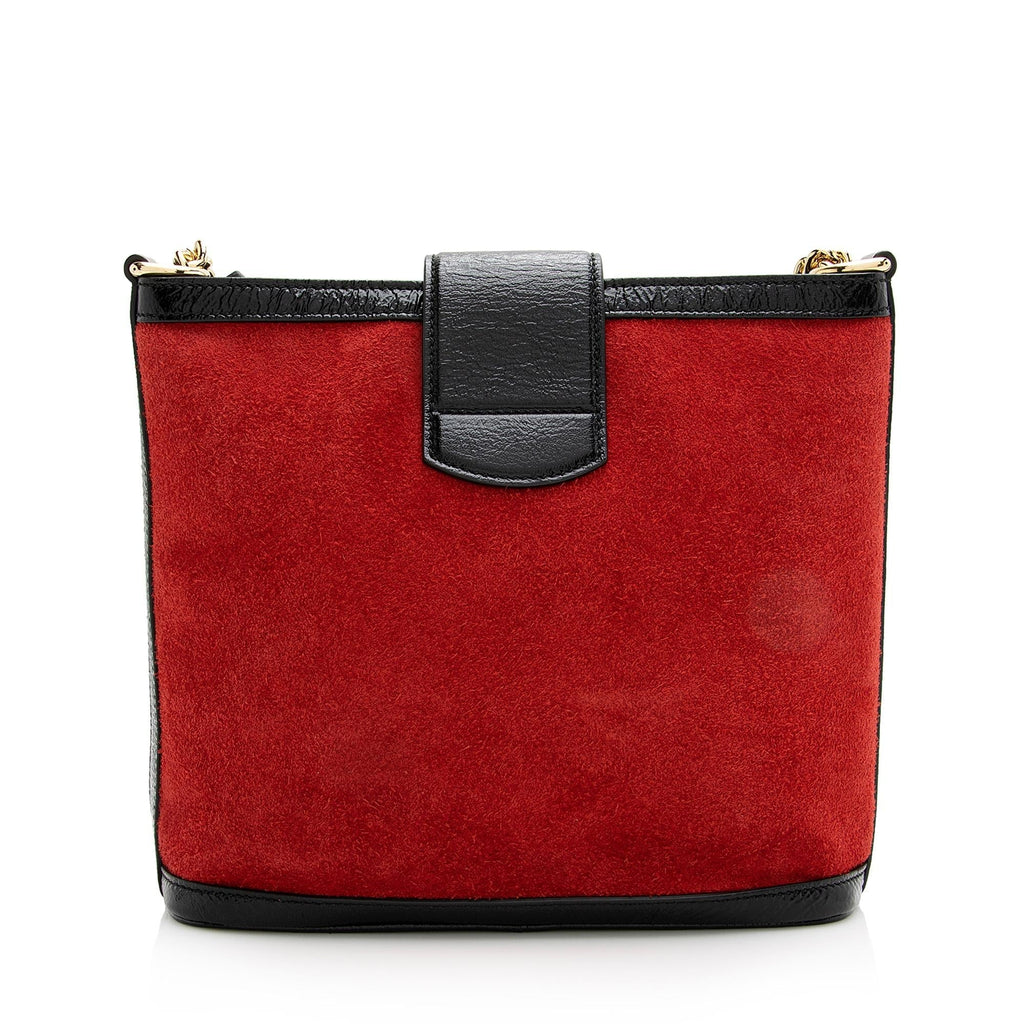 Gucci Suede Patent Leather Dionysus Medium Bucket Bag (SHF-22441)