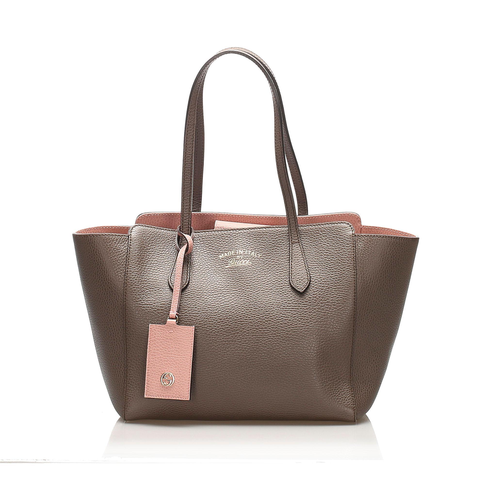 Gucci Swing Leather Tote Bag (SHG-13309)