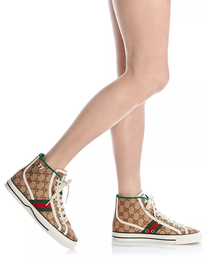 GUCCI GG TENNIS 1977 HIGH TOP SNEAKERS