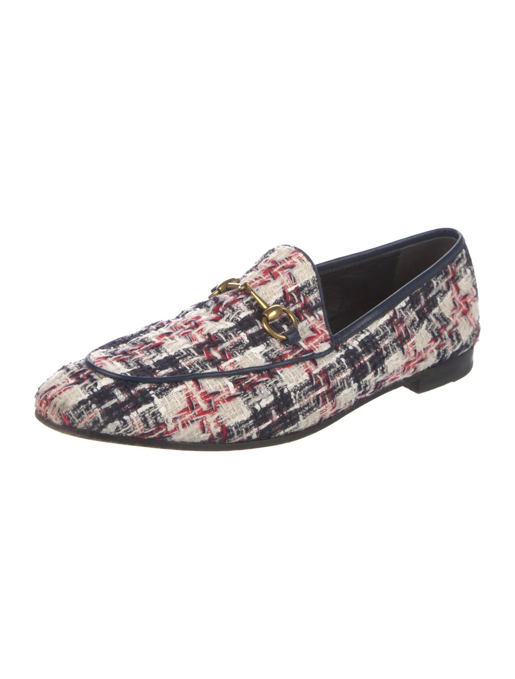 GUCCI 1955 TWEED CHECK HORSEBIT JORDAAN LOAFERS