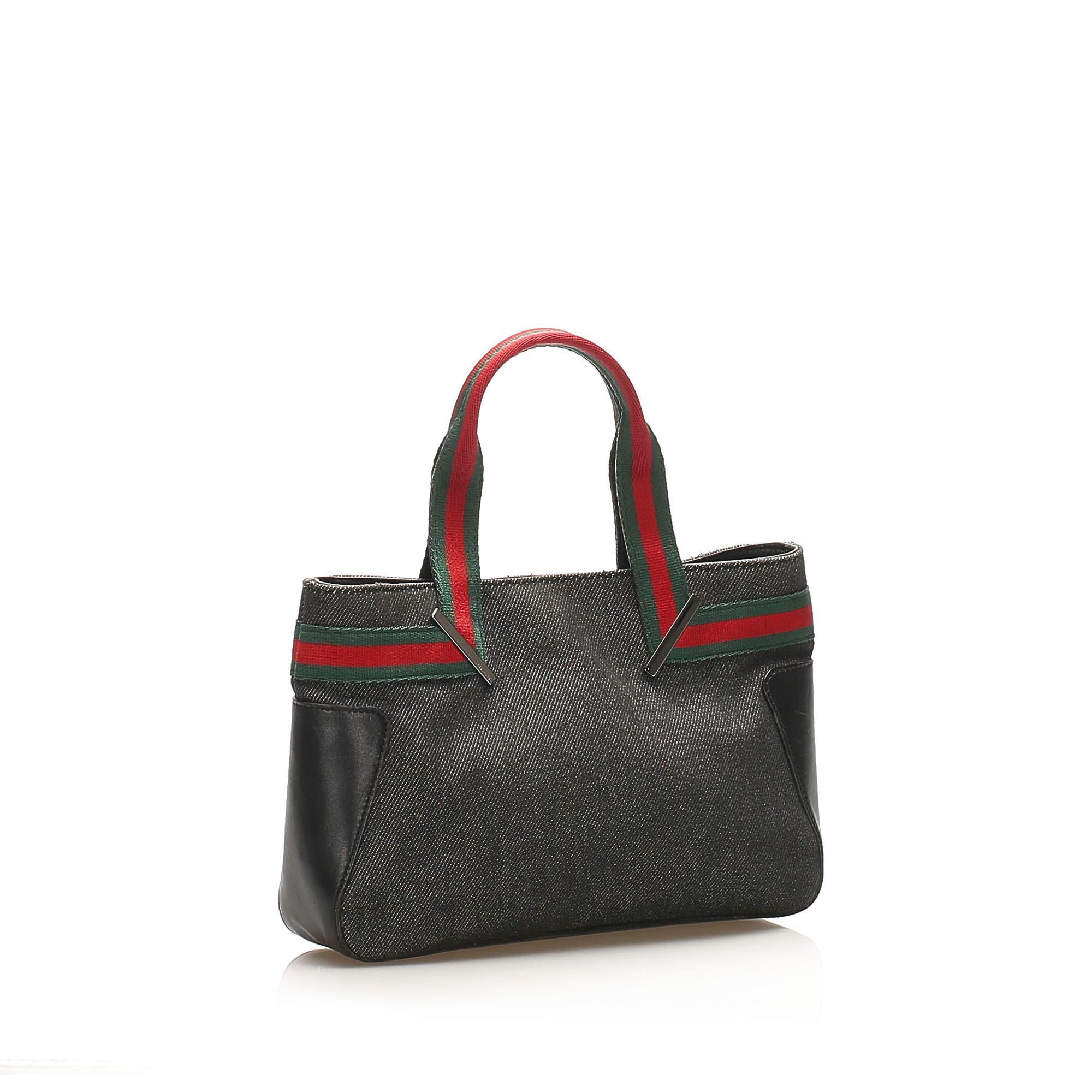 Gucci Web Denim Tote Bag (SHG-15408)