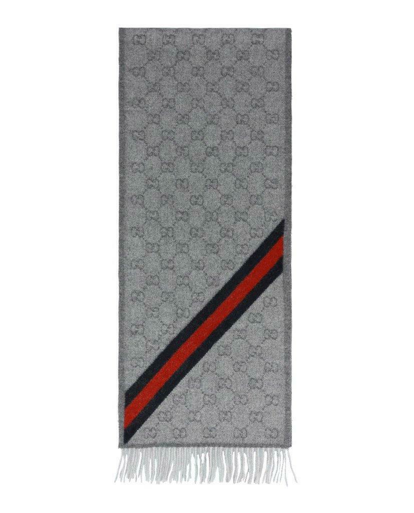 GUCCI WOOL BLEND SIGNATURE WEB SCARF