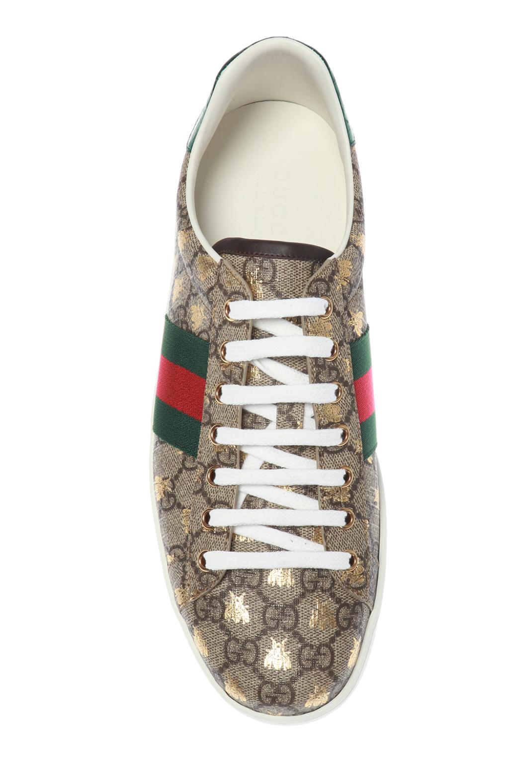 GUCCI GG SUPREME ACE SNEAKERS WITH BEES