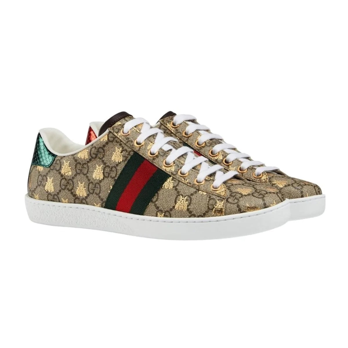 GUCCI GG SUPREME ACE SNEAKERS WITH BEES