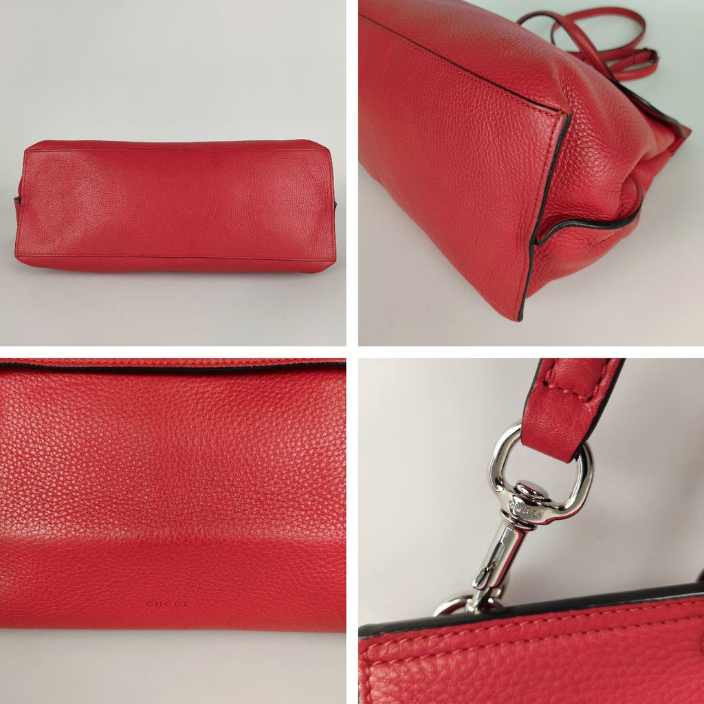 GUCCI Bamboo Daily top handle bag in red leather