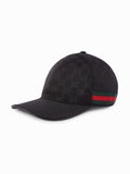 GUCCI GG SUPREME MONOGRAM WEB BASEBALL HAT