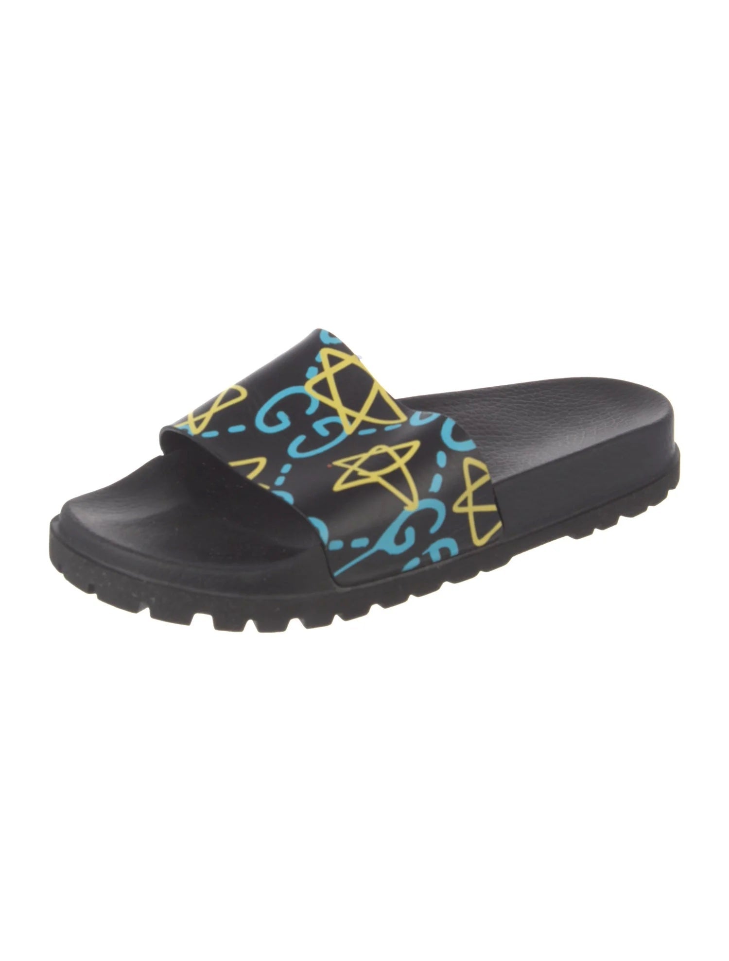 GUCCI GHOST STAR PRINT SLIDE SANDALS