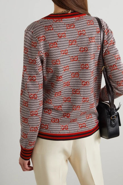 GUCCI GG INTARSIA CARDIGAN