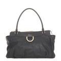 GUCCI BLACK LEATHER D-RING  BAG