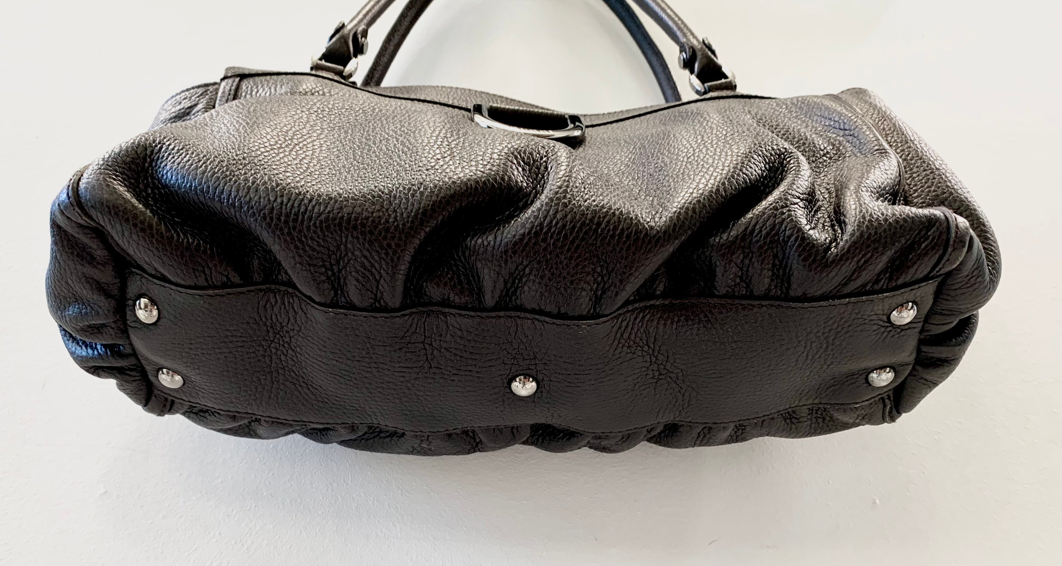 GUCCI BLACK LEATHER D-RING  BAG