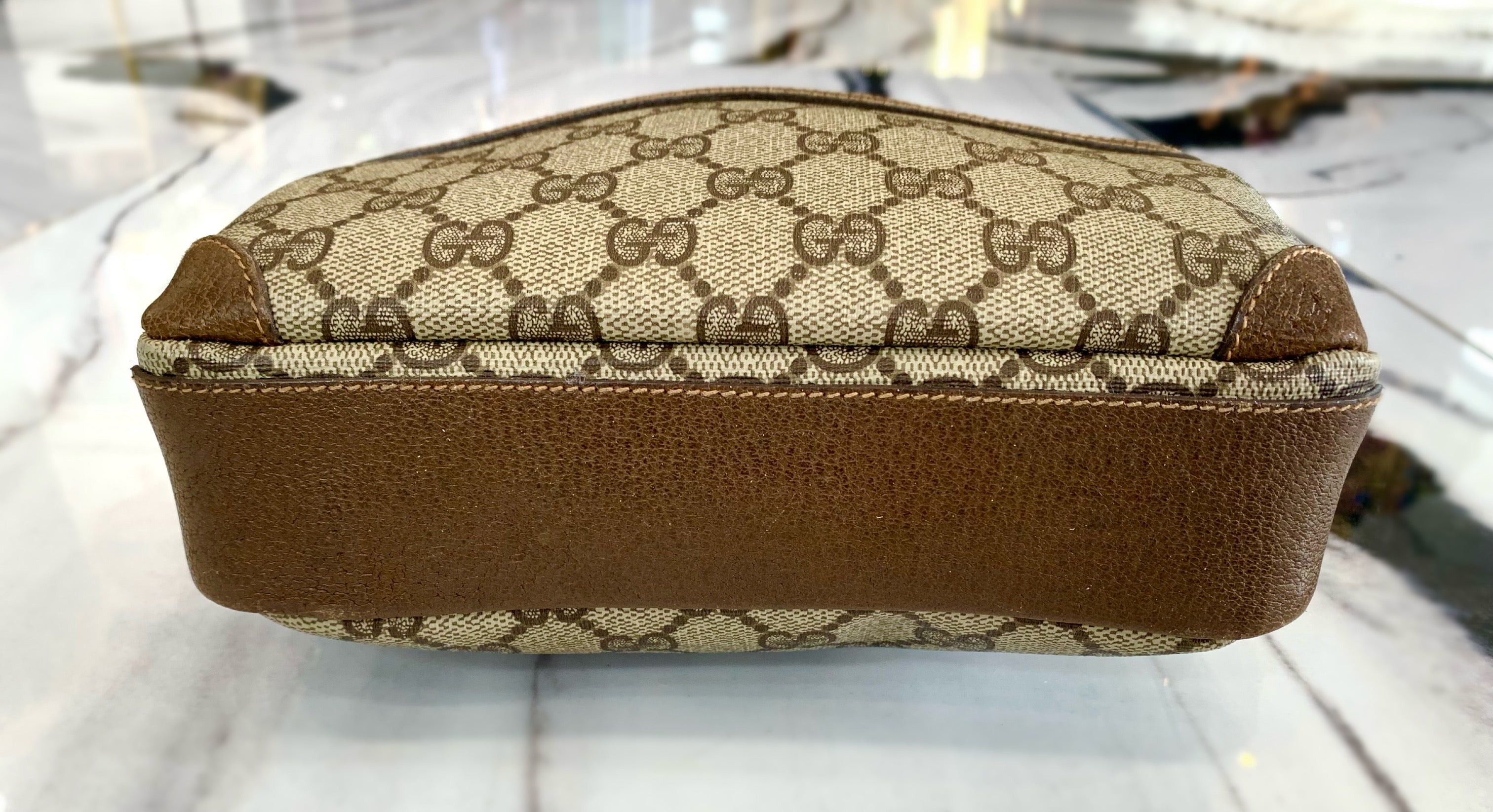 GUCCI MONOGRAM COATED CANVAS VINTAGE CROSSBODY