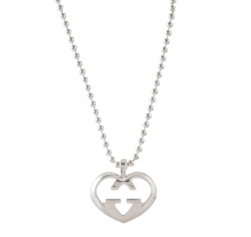 GUCCI GG "LOVE BRITT" HEART NECKLACE