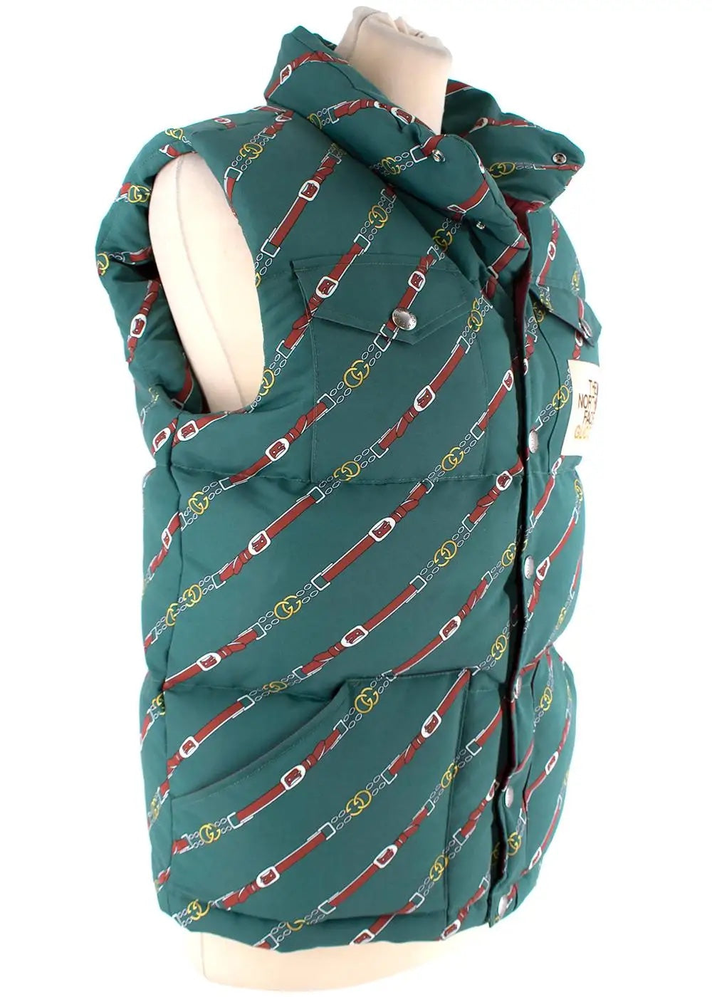 GUCCI X THE NORTH FACE CHAIN PRINT PADDED GILET