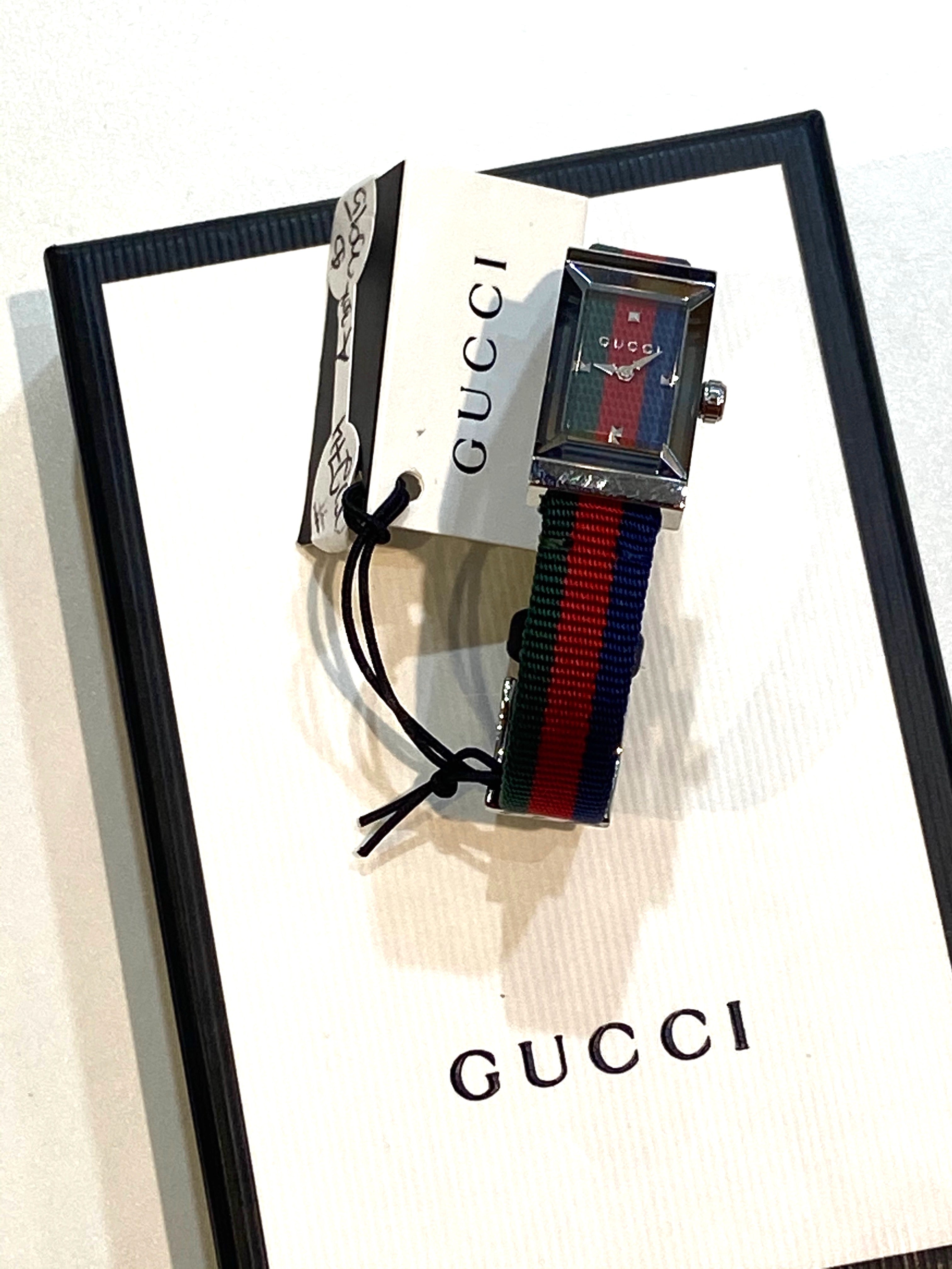 GUCCI G FRAME WEB DIAL 17529950 LADIES WATCH