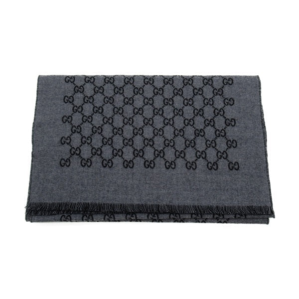 GUCCI GG JACQUARD KNITTED WOOL SCARF