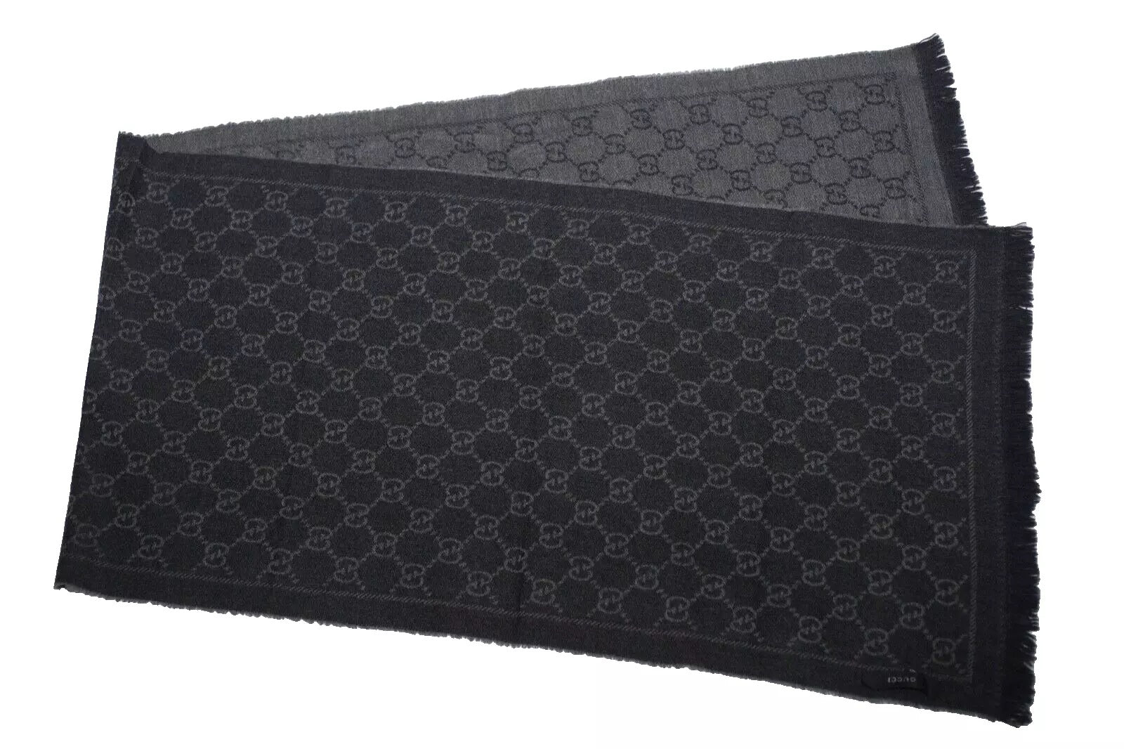 GUCCI GG JACQUARD KNITTED WOOL SCARF