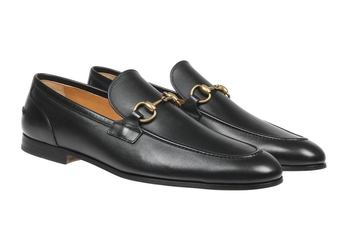 GUCCI MEN'S JORDAAN CALFSKIN HORSEBIT LOAFERS