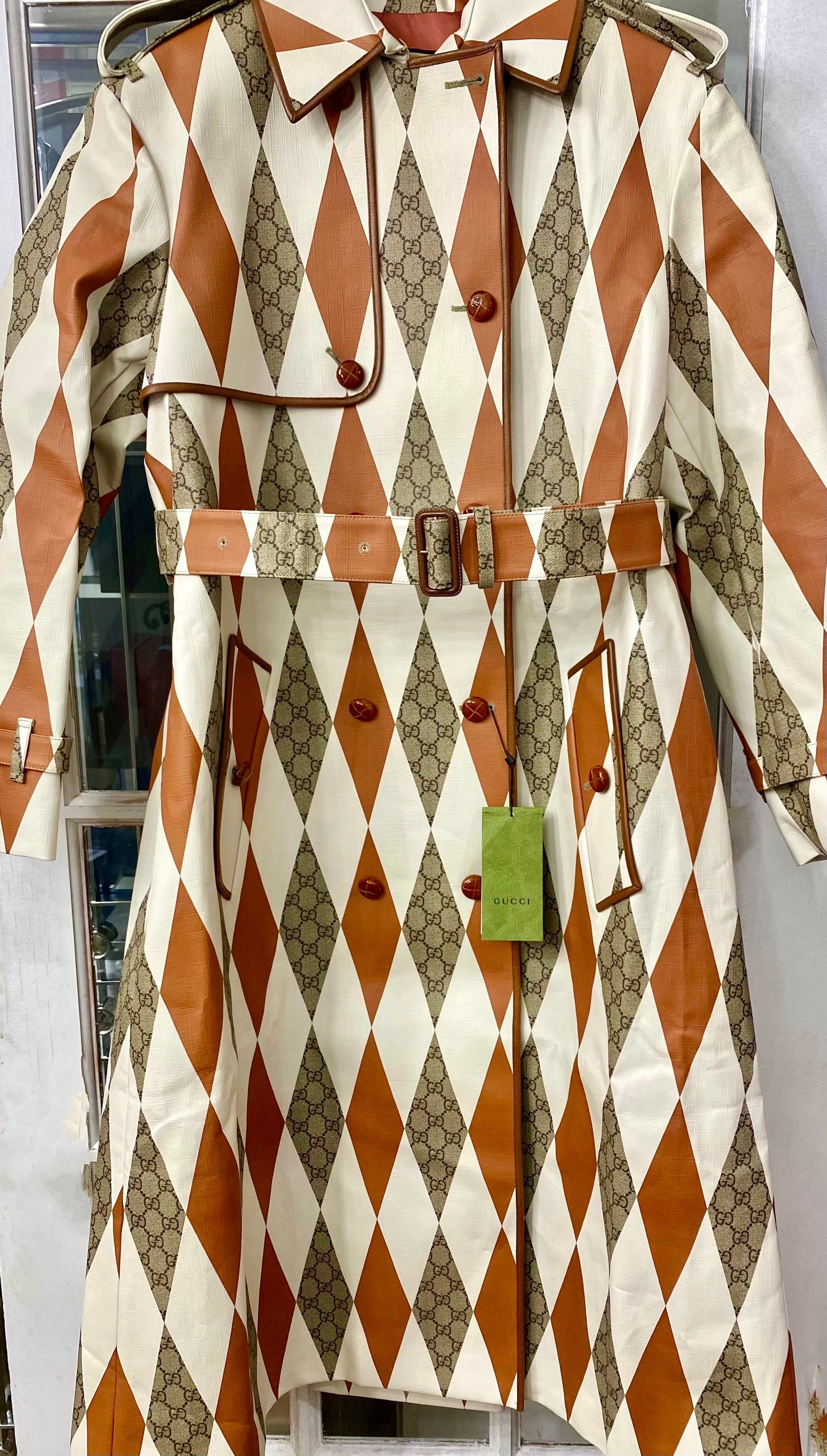 GUCCI ARGYLE BELTED TRENCH COAT