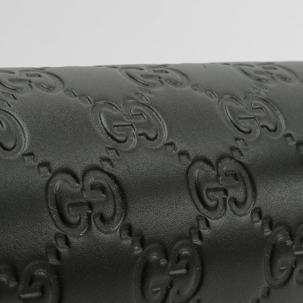 GUCCI Guccissima Top Handle Padlock Bag - Black