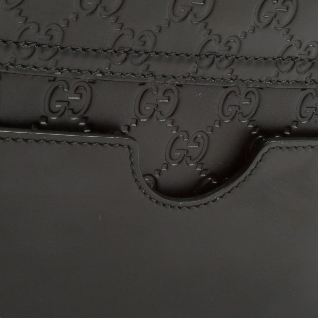 GUCCI Guccissima Top Handle Padlock Bag - Black