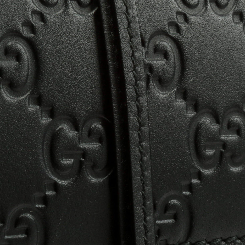 GUCCI Guccissima Top Handle Padlock Bag - Black