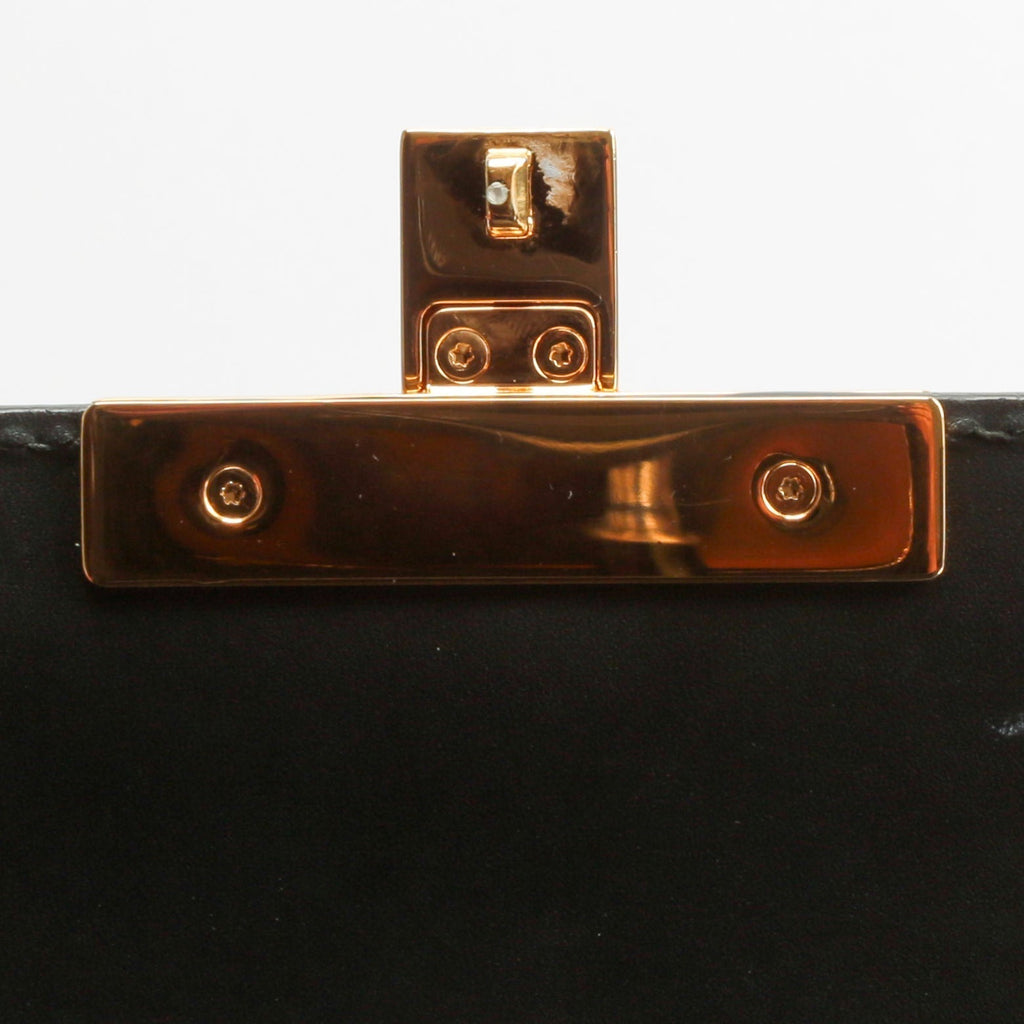 GUCCI Guccissima Top Handle Padlock Bag - Black