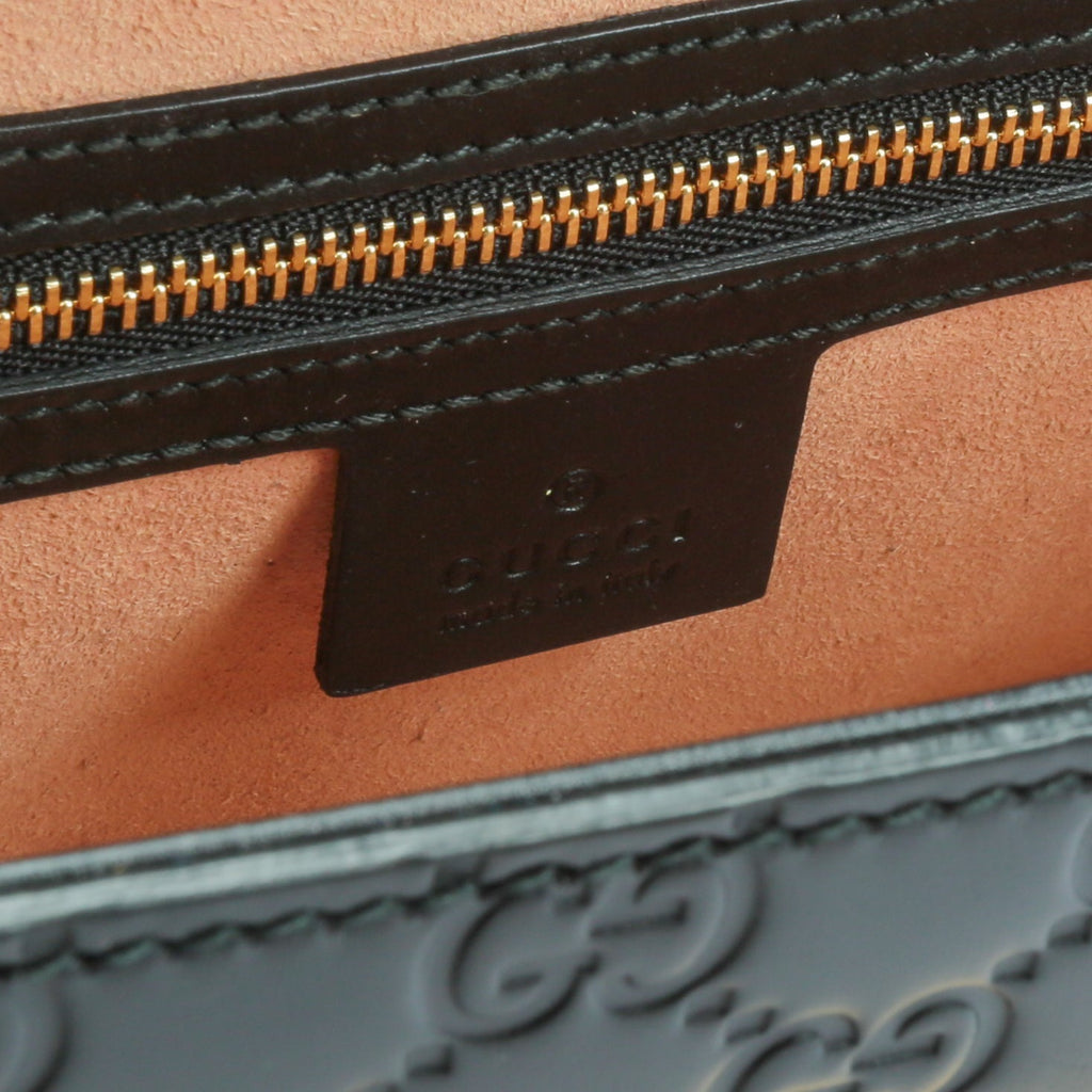 GUCCI Guccissima Top Handle Padlock Bag - Black