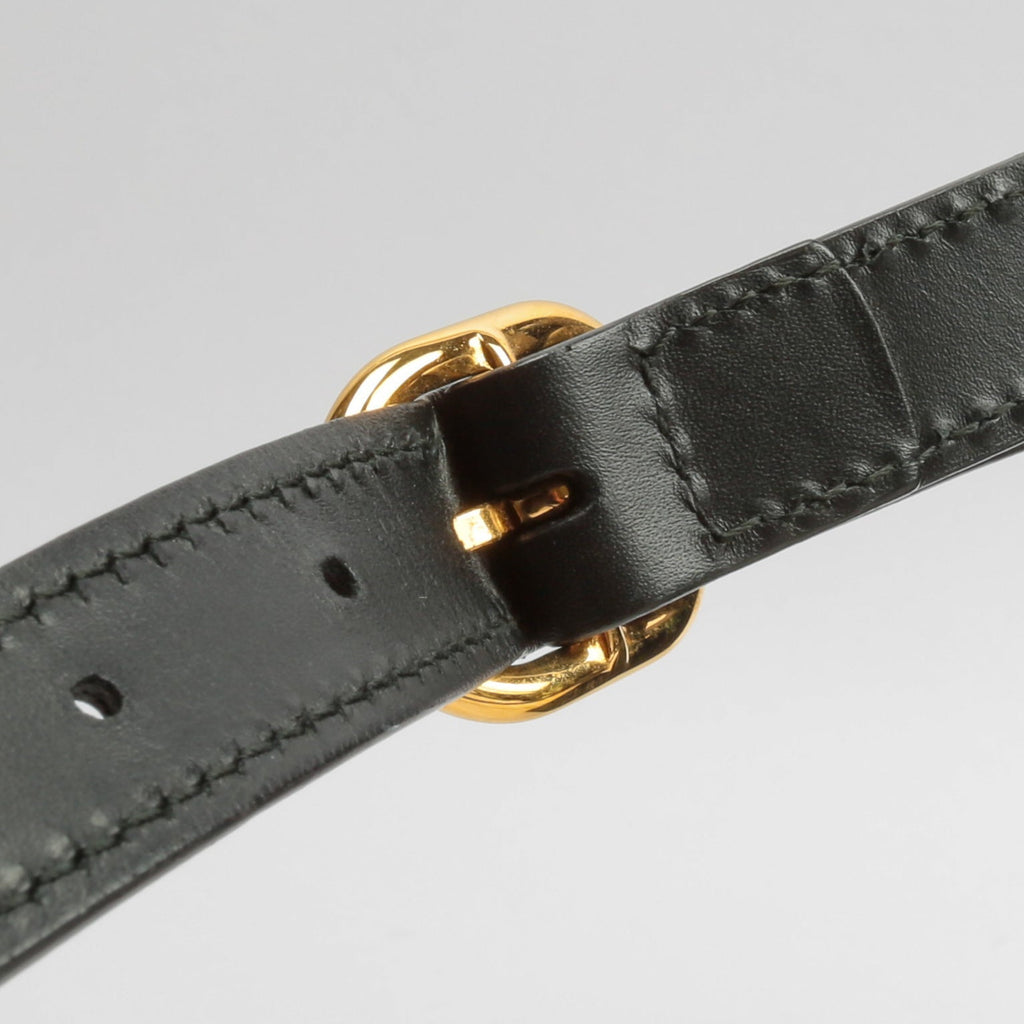 GUCCI Guccissima Top Handle Padlock Bag - Black