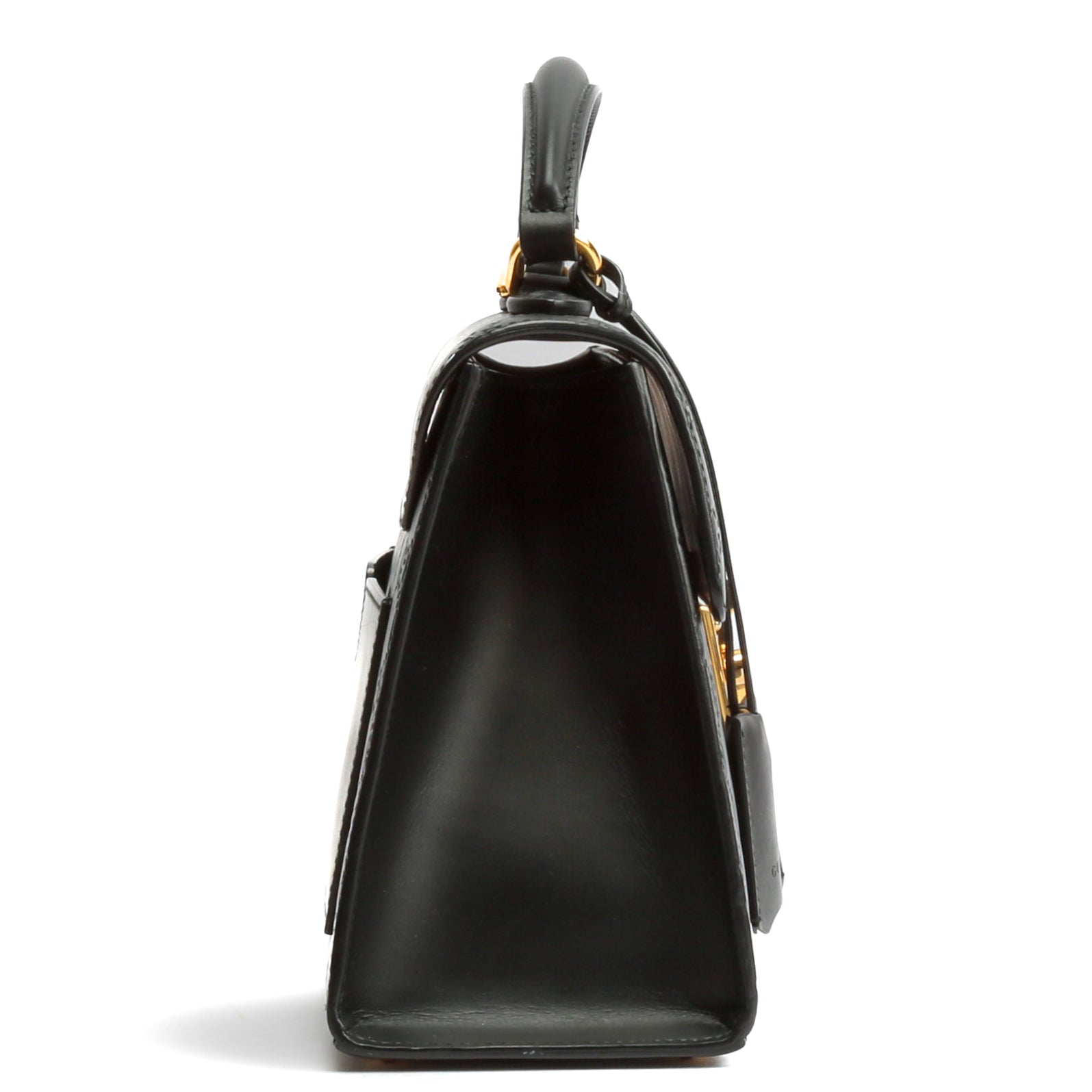 GUCCI Guccissima Top Handle Padlock Bag - Black