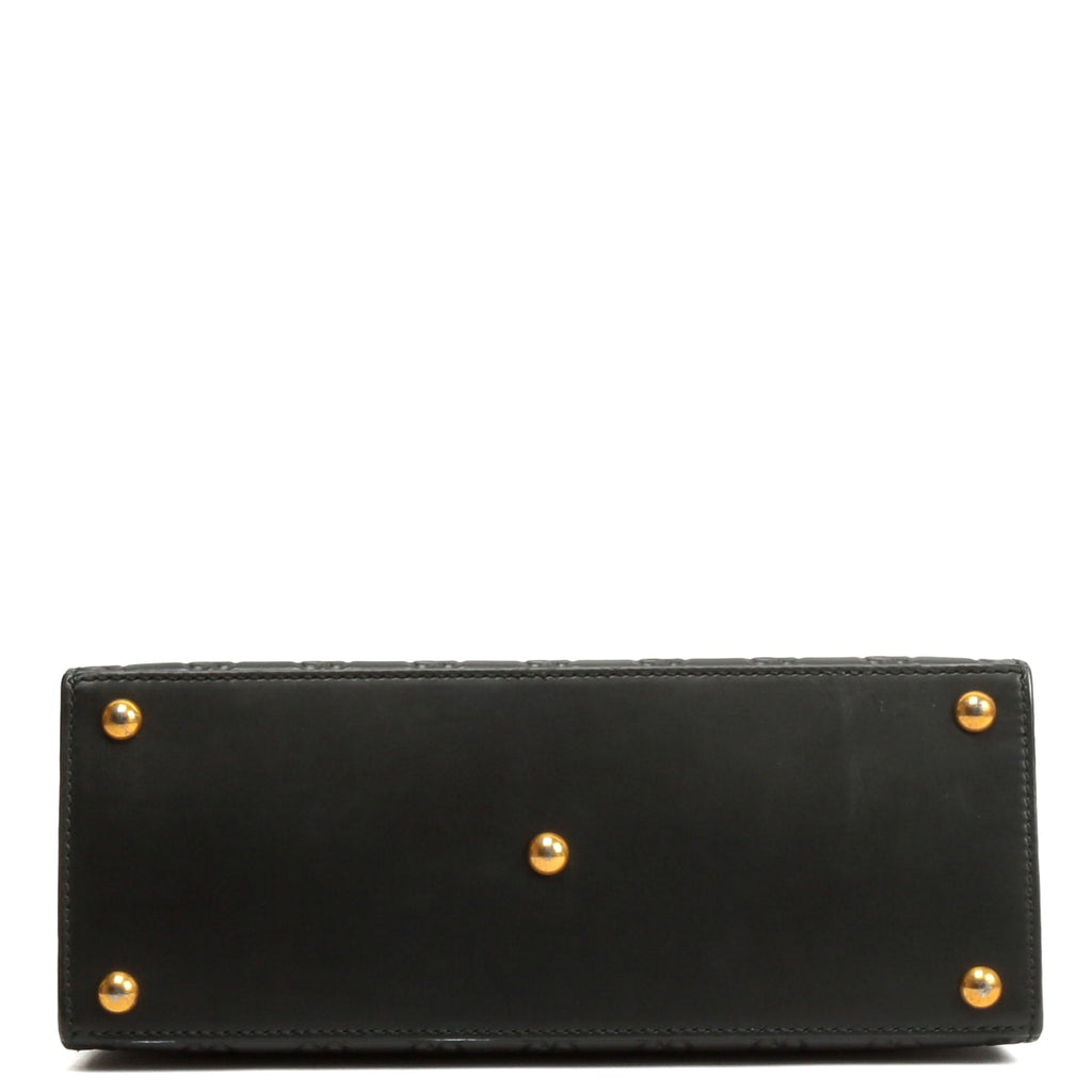 GUCCI Guccissima Top Handle Padlock Bag - Black