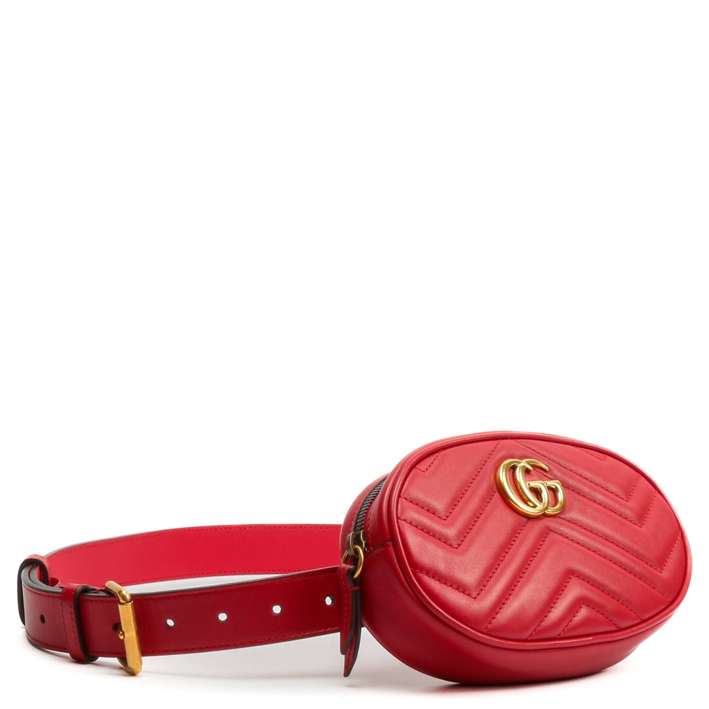 GUCCI GG Marmont Belt Bag - Red