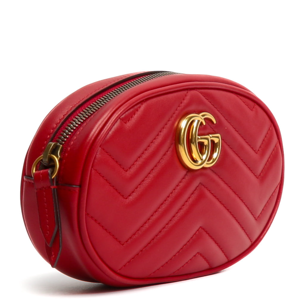 GUCCI GG Marmont Belt Bag - Red