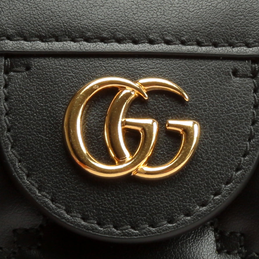 GUCCI GG Matelassé Small Clutch On Chain-Black