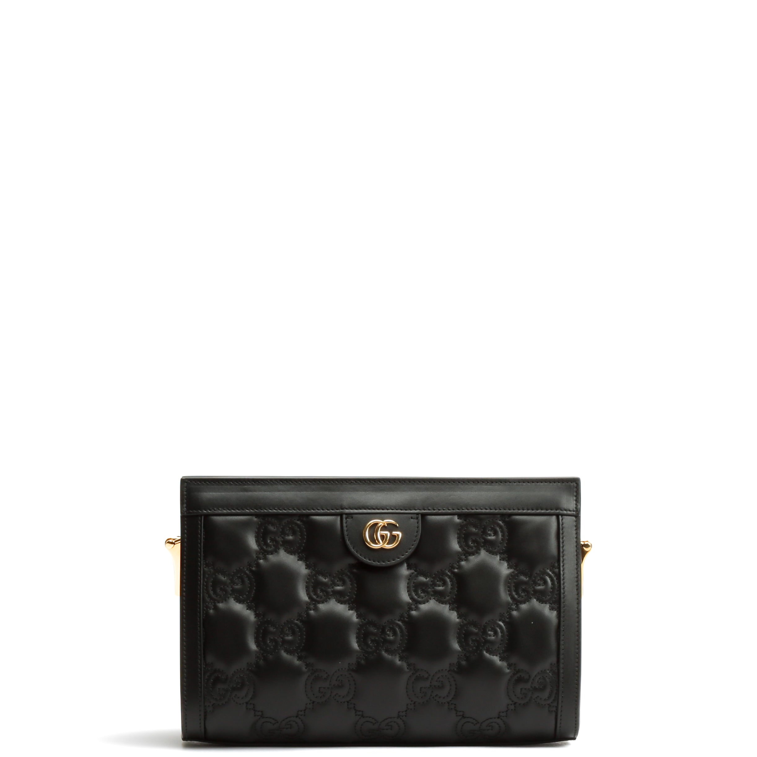 GUCCI GG Matelassé Small Clutch On Chain-Black