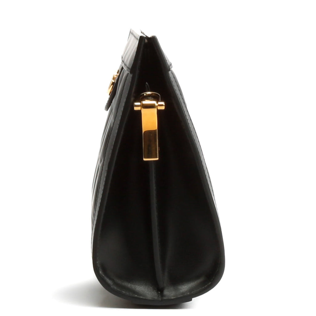 GUCCI GG Matelassé Small Clutch On Chain-Black