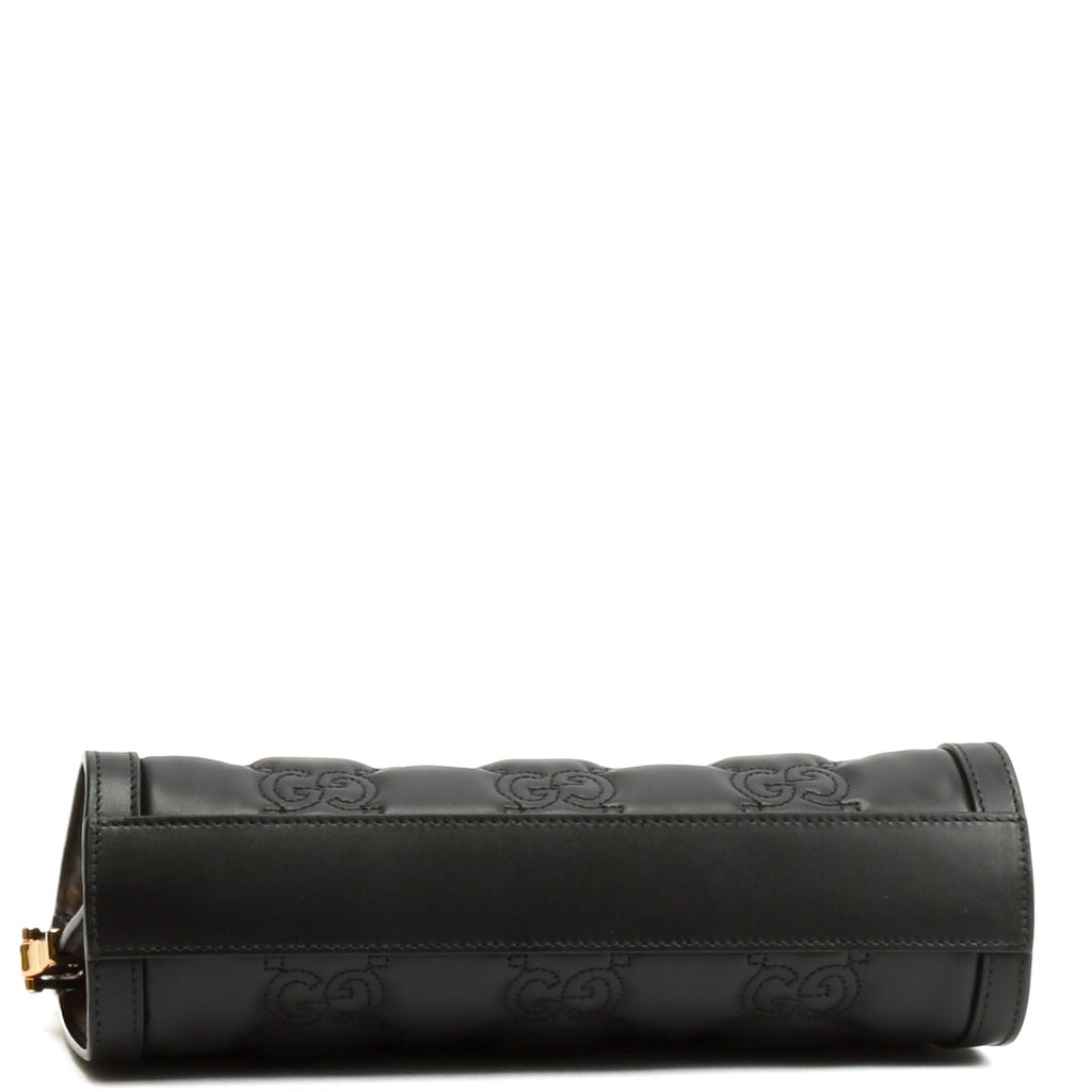 GUCCI GG Matelassé Small Clutch On Chain-Black