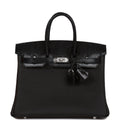 Hermes Birkin 25 Black Lizard and Togo Touch Palladium Hardware