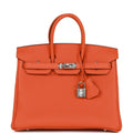 Hermes Birkin 25 Orange Togo Palladium Hardware