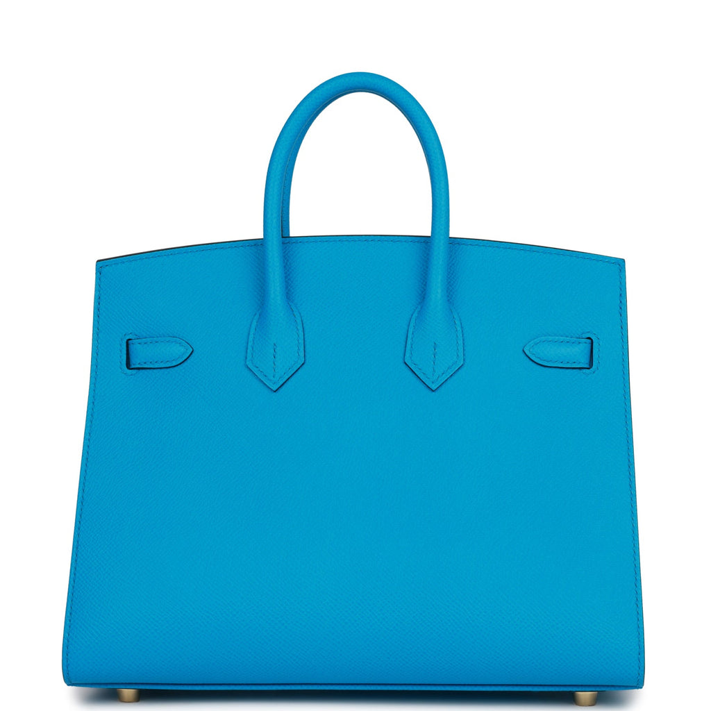 Hermes Birkin Sellier 25 Bleu Frida Epsom Gold Hardware