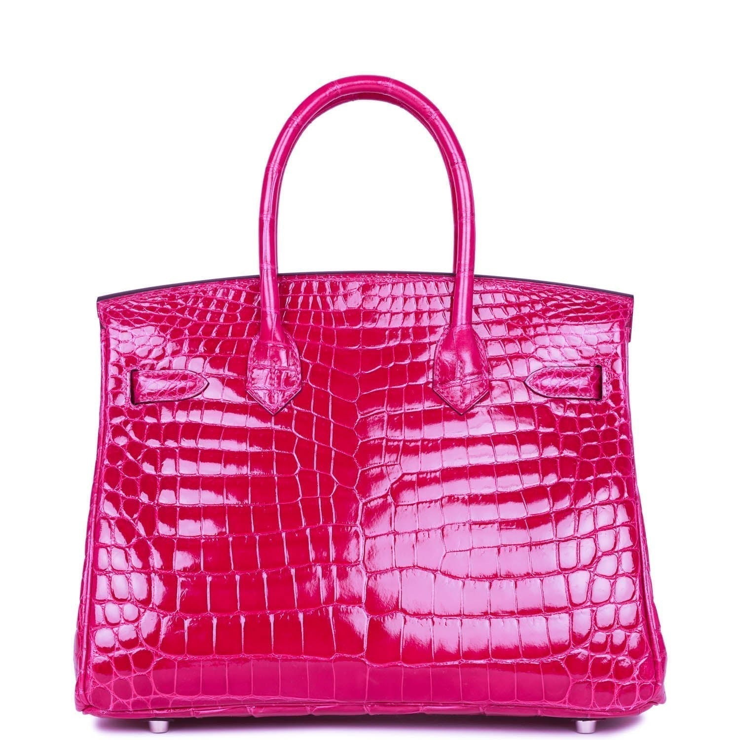 Hermes Birkin 30 Rose Pourpre Shiny Niloticus Crocodile Palladium Hardware