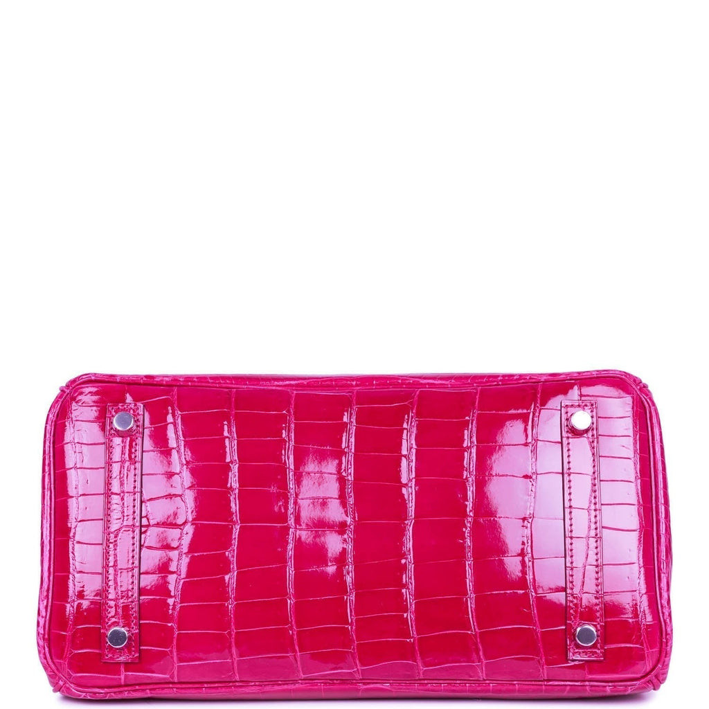 Hermes Birkin 30 Rose Pourpre Shiny Niloticus Crocodile Palladium Hardware