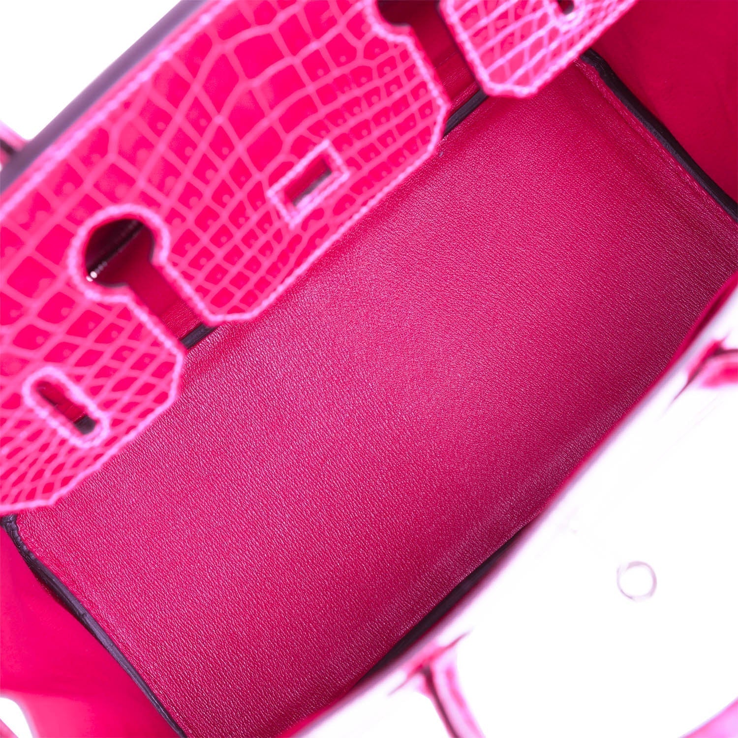 Hermes Birkin 30 Rose Pourpre Shiny Niloticus Crocodile Palladium Hardware