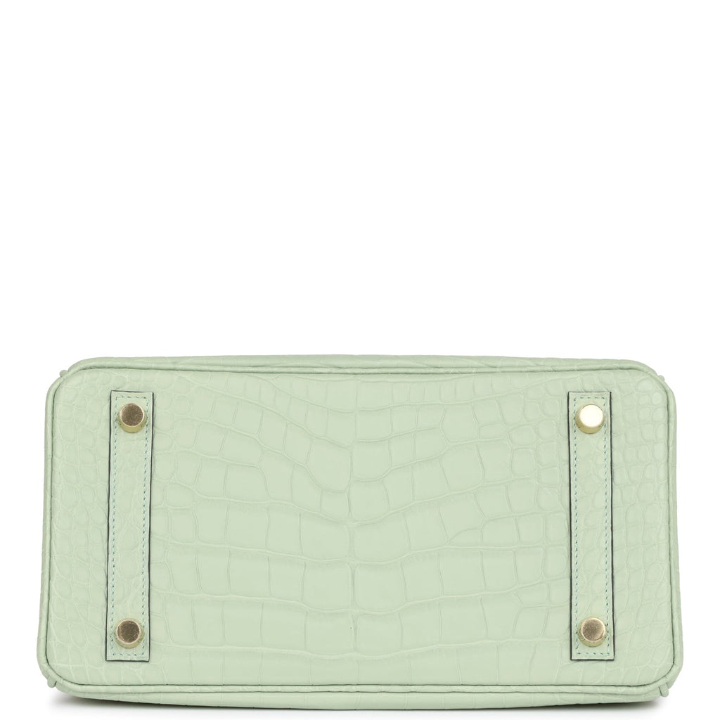 Hermes Birkin 25 Vert D'Eau Matte Alligator Gold Hardware