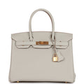 Hermes Birkin 30 Gris Perle Togo Gold Hardware