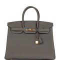 Hermes Birkin 35 Gris Meyer Togo Gold Hardware